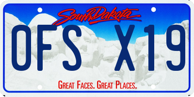 SD license plate 0FSX19