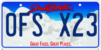 SD license plate 0FSX23