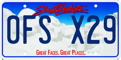 SD license plate 0FSX29