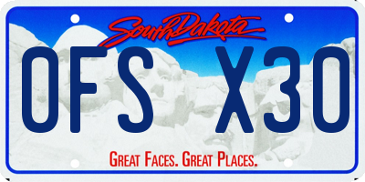 SD license plate 0FSX30