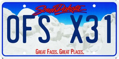 SD license plate 0FSX31
