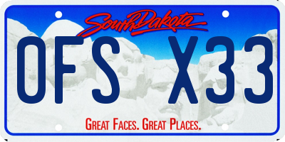 SD license plate 0FSX33