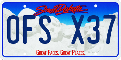 SD license plate 0FSX37