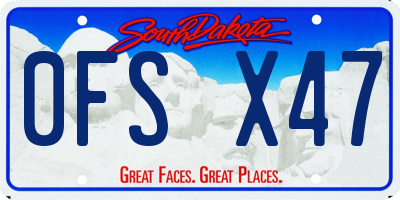 SD license plate 0FSX47