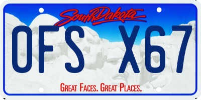 SD license plate 0FSX67