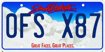 SD license plate 0FSX87