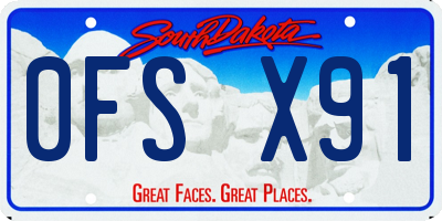 SD license plate 0FSX91