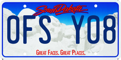 SD license plate 0FSY08