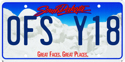 SD license plate 0FSY18