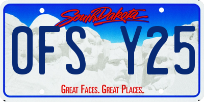 SD license plate 0FSY25