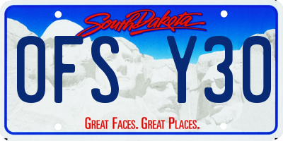 SD license plate 0FSY30