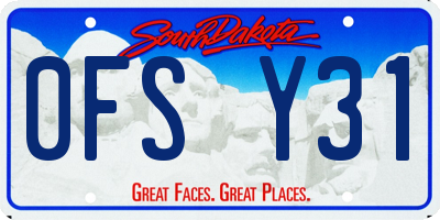 SD license plate 0FSY31