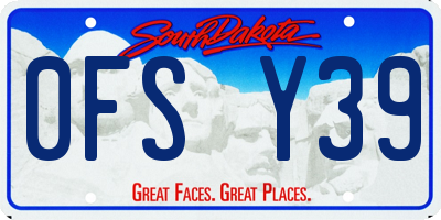 SD license plate 0FSY39
