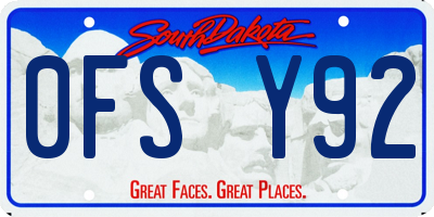 SD license plate 0FSY92