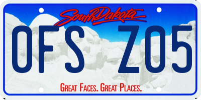SD license plate 0FSZ05
