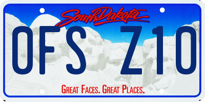 SD license plate 0FSZ10