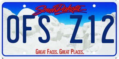 SD license plate 0FSZ12