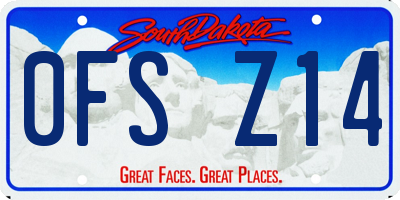 SD license plate 0FSZ14