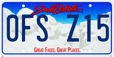 SD license plate 0FSZ15