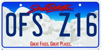 SD license plate 0FSZ16