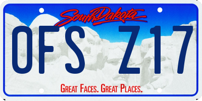 SD license plate 0FSZ17