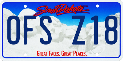 SD license plate 0FSZ18