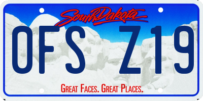 SD license plate 0FSZ19