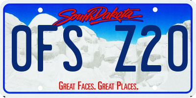 SD license plate 0FSZ20