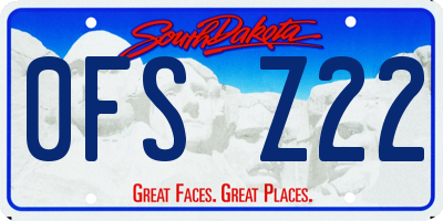 SD license plate 0FSZ22
