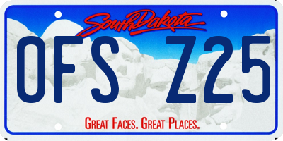 SD license plate 0FSZ25