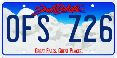 SD license plate 0FSZ26