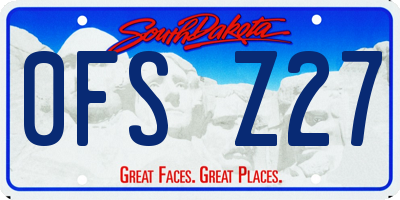 SD license plate 0FSZ27