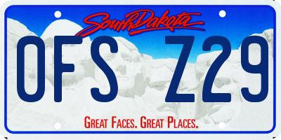 SD license plate 0FSZ29