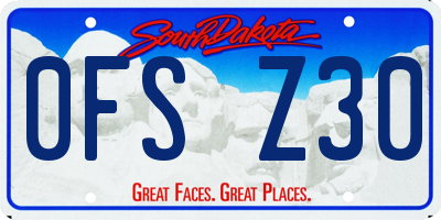 SD license plate 0FSZ30