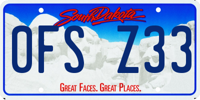 SD license plate 0FSZ33