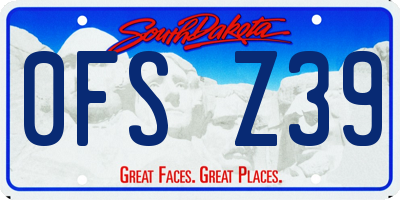 SD license plate 0FSZ39