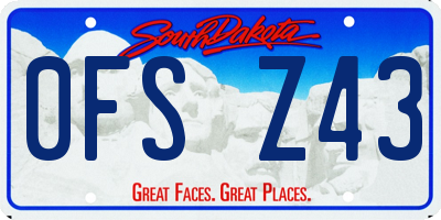 SD license plate 0FSZ43