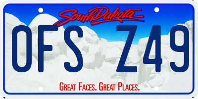 SD license plate 0FSZ49