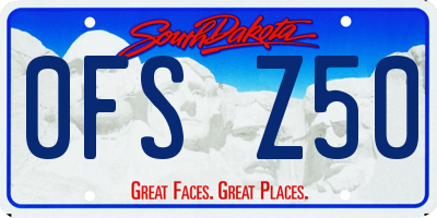 SD license plate 0FSZ50