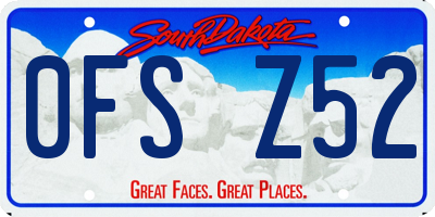 SD license plate 0FSZ52
