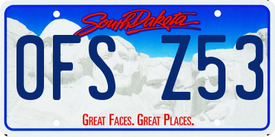SD license plate 0FSZ53