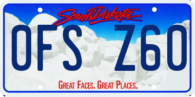 SD license plate 0FSZ60