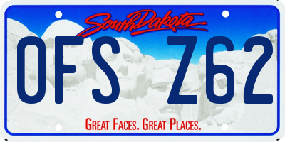 SD license plate 0FSZ62