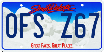 SD license plate 0FSZ67