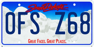 SD license plate 0FSZ68