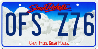 SD license plate 0FSZ76