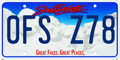 SD license plate 0FSZ78