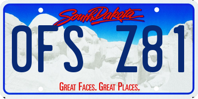 SD license plate 0FSZ81