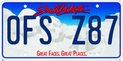 SD license plate 0FSZ87
