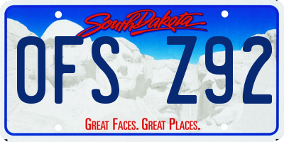 SD license plate 0FSZ92